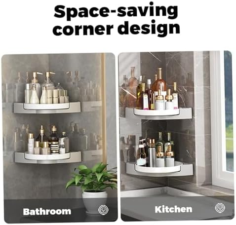 CUCUFA Corner Shower Caddy 2PCS 360 Rotating Organizer