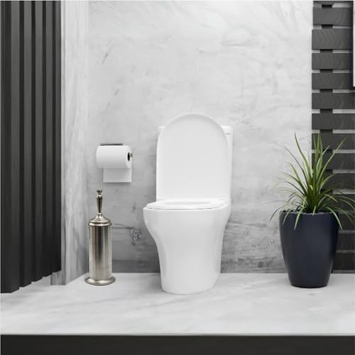 Splash Home Adora Toilet Brush with Holder - Satin Nickel 1