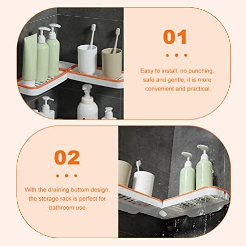 Beaupretty Shampoo Holder Organizer 2Pcs Wall Mount Shower Rack