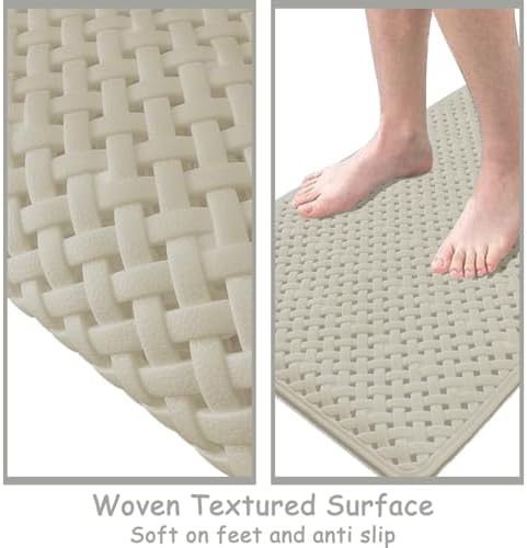 Fnnezkn Non-Slip Bathtub Mat with Suction Cups and Drain Holes