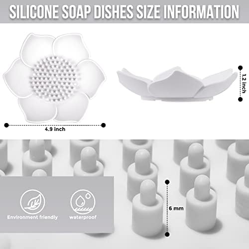 WhistenFla 2 Pack Lotus Flower Shape Silicone Soap Dish