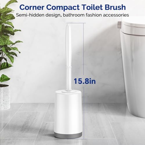 HAMITOR Toilet Brush Holder Set - 2 Pack White