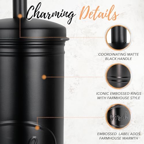Autumn Alley Matte Black Toilet Brush with Holder Set