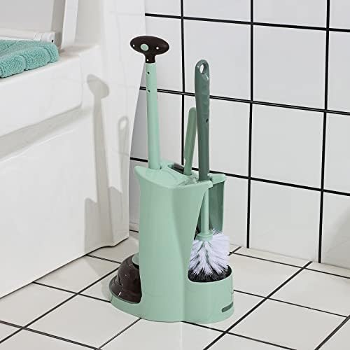 Cq Acrylic Toilet Brush and Plunger Set with Holder