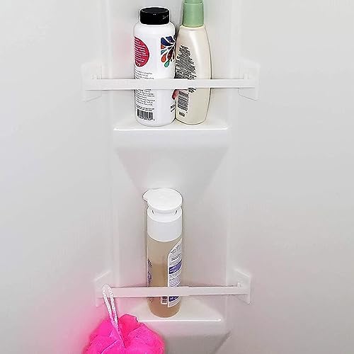 Adjustable Corner Shower Storage Holder with Telescopic Support