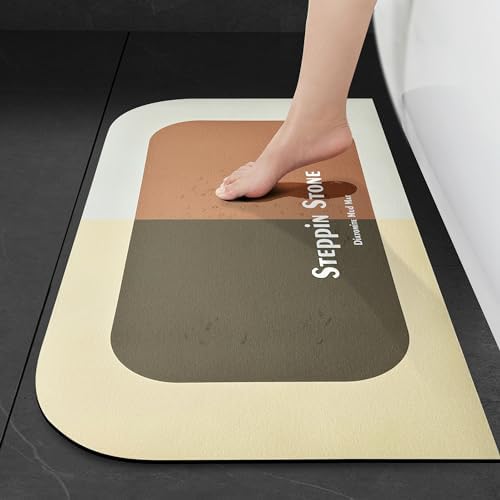 FathersDen Diatomite Stone Bath Mat - Non Slip 236x157 Brown