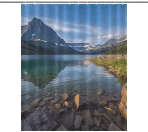 WEIHAKO Shower Curtain Set with 12 Hooks 60x72 Inches 1