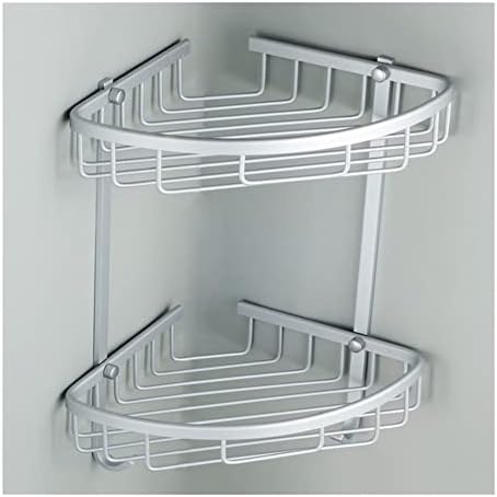 Aluminum Shower Caddy Double Tiers Triangle Bath Organizer