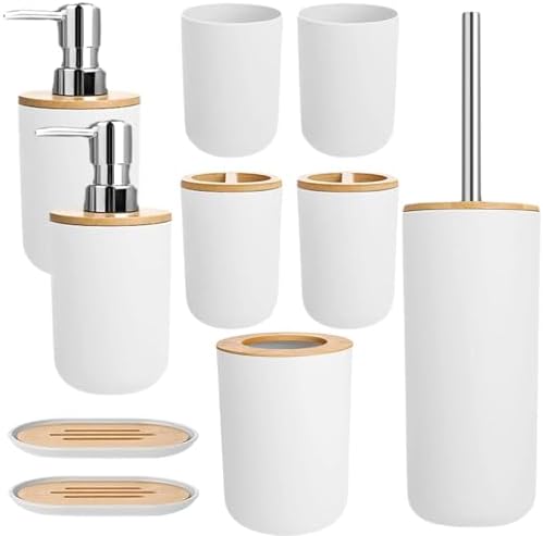 Veesper 4PCS Bathroom Bin and Toilet Brush Set 1
