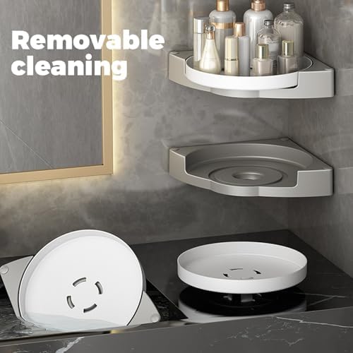 CUCUFA Corner Shower Caddy 2PCS 360 Rotating Organizer