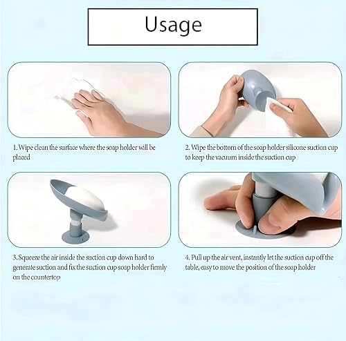 Self-Draining Soap Dish with Suction Cup Holder