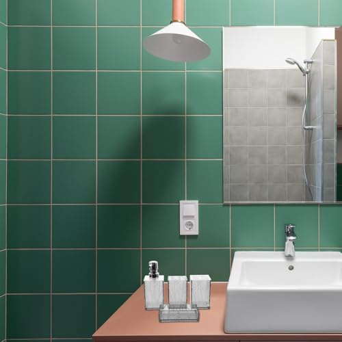 Garneck Bathroom Soap Dispenser Set with Shampoo Toothbrush Holder