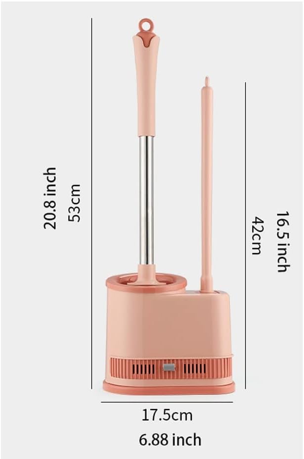 INKTUS Toilet Brush with No-Slip Handle and Quick Drying Holder Set