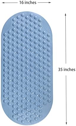 Mantto Non-Slip TPE Bathtub Mat Blue 35x16