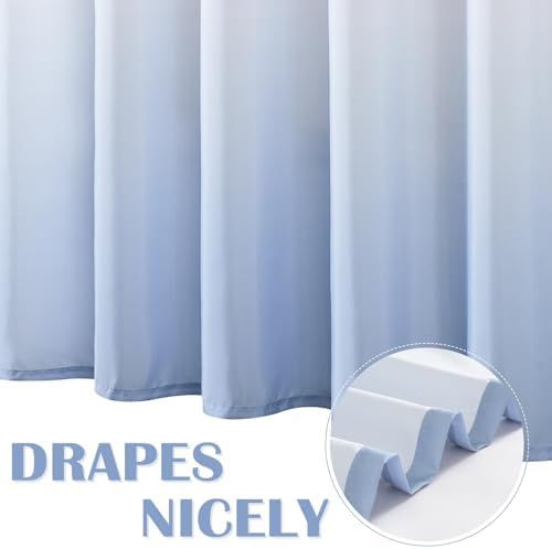 Jinchan Ombre Lilac Blue Shower Curtain Set