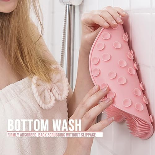 Non-Slip Back Bath Wash Pad - Quick-Dry Shower Foot Scrubber Mat 1