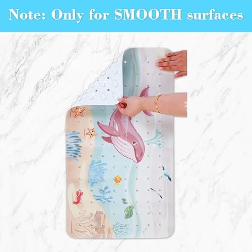 Secopad Baby Bath Mat with Suction Cups and Cartoon Design