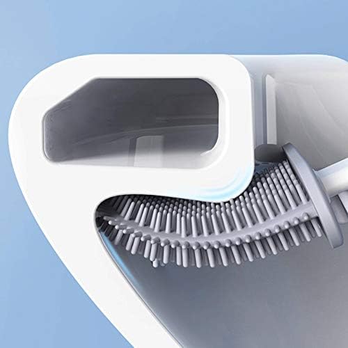 MBETA Soft Rubber Toilet Brush with Long Handle and Wall Hanging Design