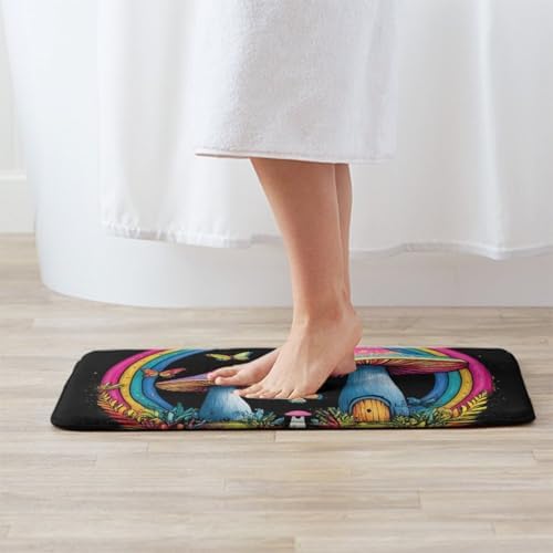 BoomDragon Anti-Slip Trippy Mushroom Bathtub Mat Set