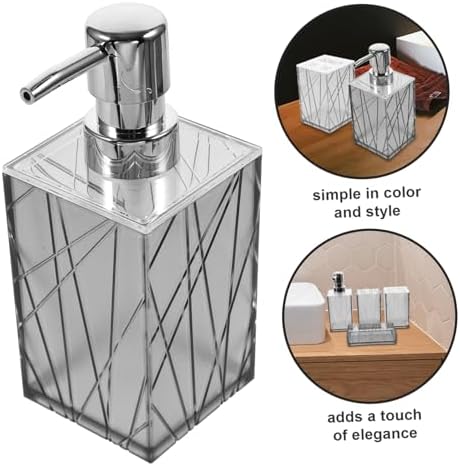 Alipis Bathroom Accessory Set with Shampoo Dispenser and Toothbrush Holder