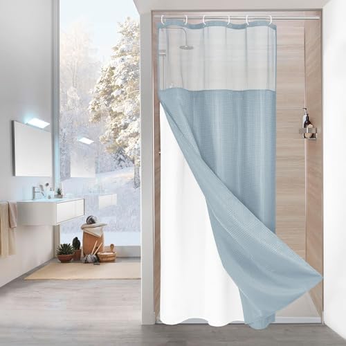MitoVilla Blue Small Stall Shower Curtain Set