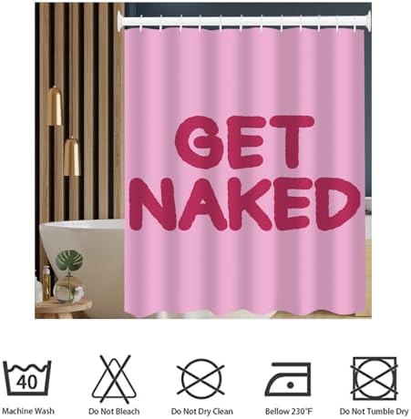 Hongma Pink Get Naked Shower Curtain 72x84 Inch 1