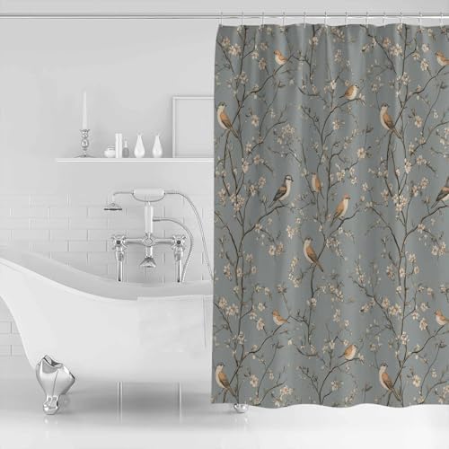 ZOE GARDEN Tree Birds Shower Curtain Set