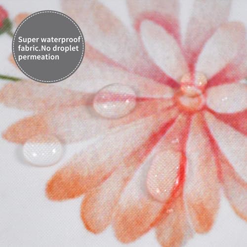 Floral Shower Curtain with Hooks and Waterproof Design