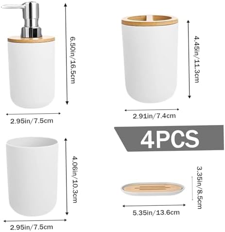 Veesper 4PCS Bathroom Bin and Toilet Brush Set 1