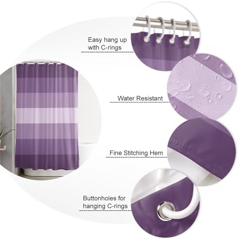 ZOE GARDEN Geometric Purple Bathroom Set with 12 Hooks