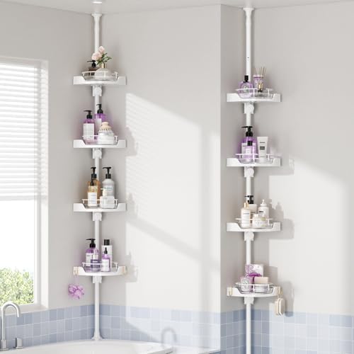 Shuang Qing 4-Tier Rotating Shower Caddy with Safety Guardrail