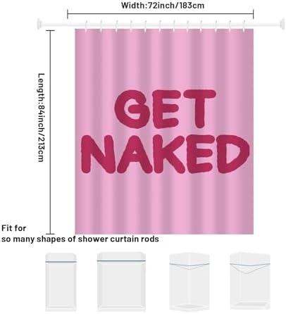 Hongma Pink Get Naked Shower Curtain 72x84 Inch 1