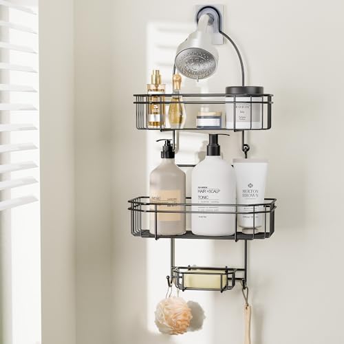 LEEDA 3-Tier Hanging Shower Caddy with Soap Basket