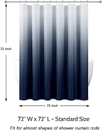 Naturoom Navy Blue Waffle Shower Curtain Set
