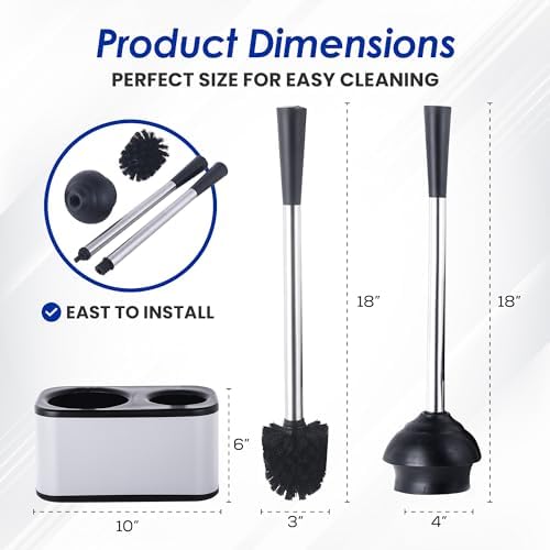My Joy Shop Stainless Steel Toilet Brush and Holder Set