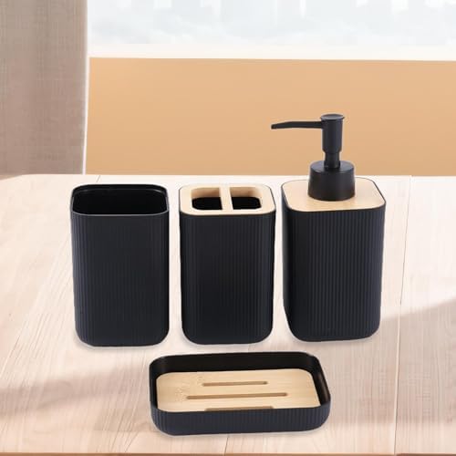 4Pcs Ioensy Bathroom Organizer Set 009 Black 1