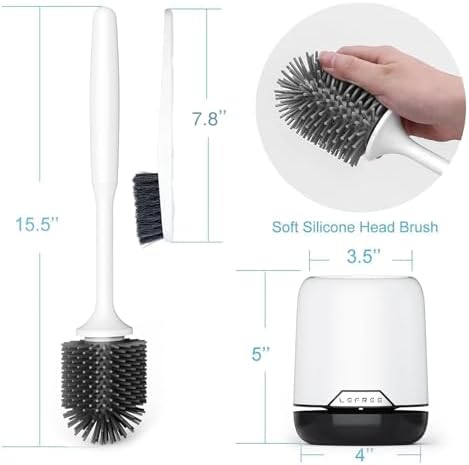 Lefree Toilet Brush Set with Ventilated Holder and Wall Mount Option