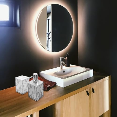 Garneck Bathroom Soap Dispenser Set with Shampoo Toothbrush Holder