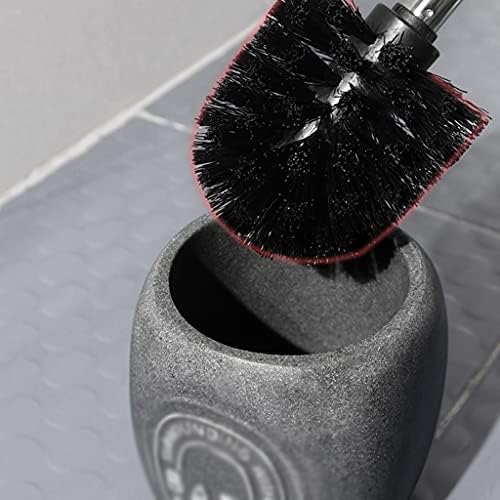 TOMYEUS Toilet Brush with Resin Holder Deep Cleaning
