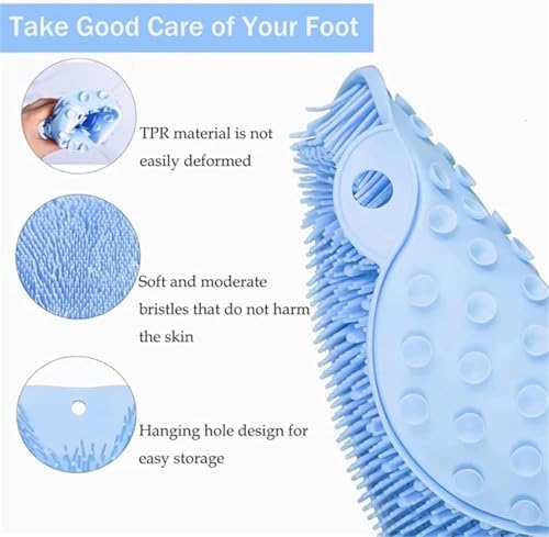 Gilusen Hands-Free Foot Scrubber Mat with Suction Cups Yellow