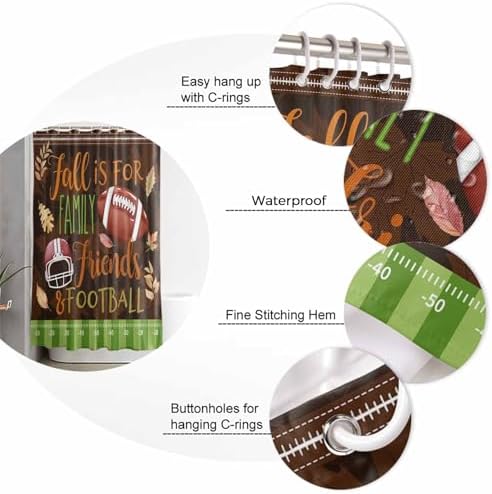 ZOE GARDEN Fall Thanksgiving Bathroom Set 36x72 Inches