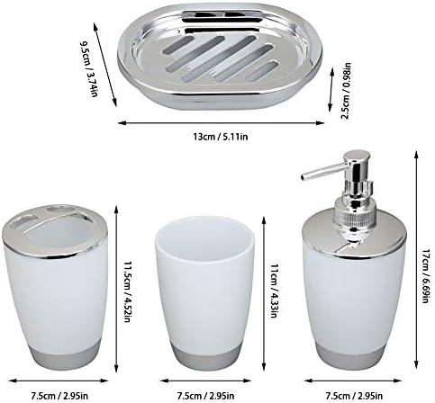 Wilove 4 Pcs Plastic Bathroom Accessories Set