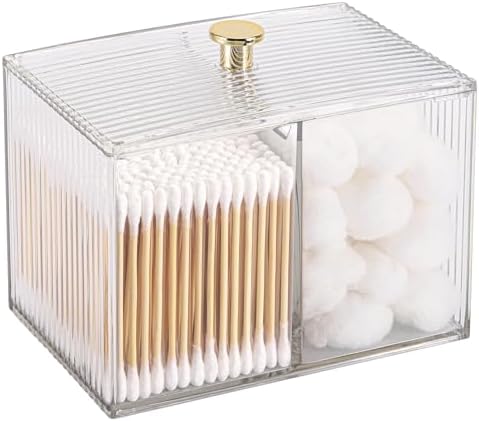 Tbestmax Qtip Holder Dispenser 3 Section Clear Organizer