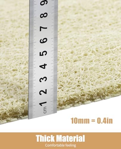OTHWAY Non Slip Shower Mat for Wet Areas PVC Loofah Mat Beige