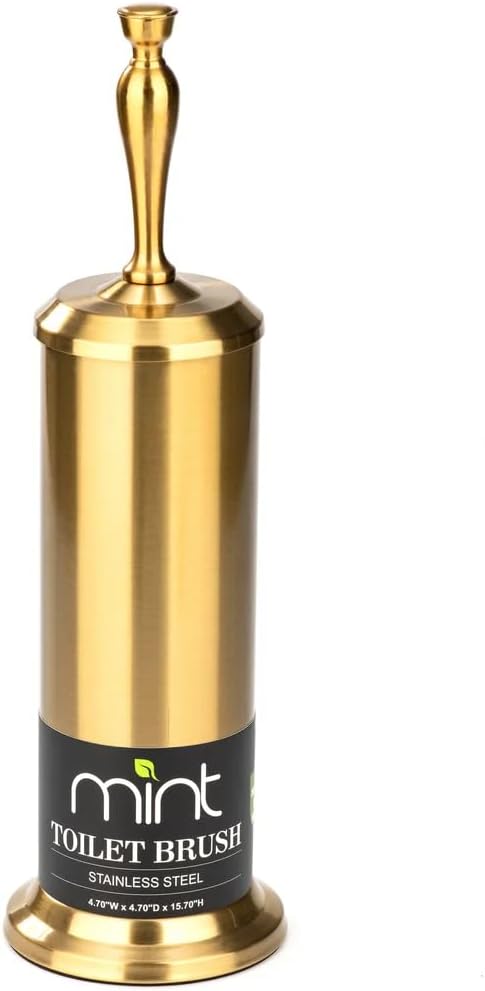 JV TEXTILES Toilet Brush with Aged Brass Holder