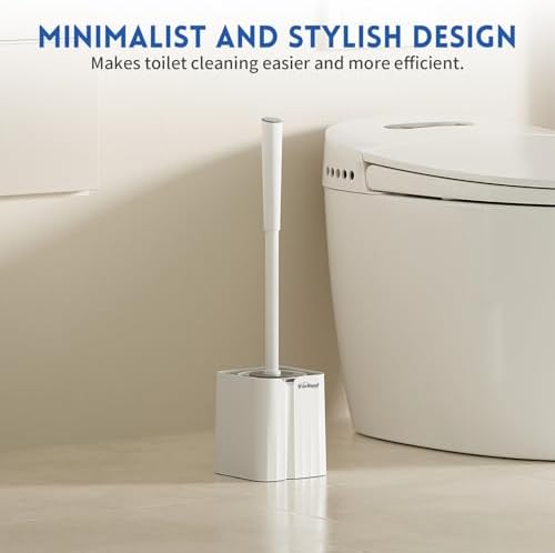 Y-in Hand Toilet Brush and Holder Set - Compact Durable Wall Mountable