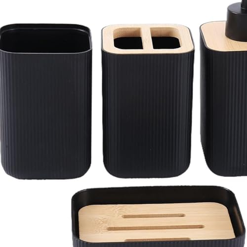 4Pcs Ioensy Bathroom Organizer Set 009 Black 1