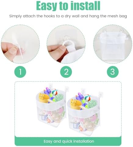 LYDODOKA 2Pcs Bath Toy Storage Holder with 4 Hooks