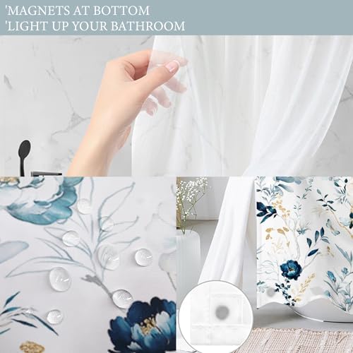 Tititex No Hooks Snap-in Liner Shower Curtain 72x72
