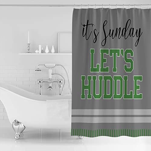 ZOE GARDEN Grey Football Shower Curtain Set with Hooks